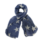 Schal / Halstuch dunkelblau mit weißen Sternen